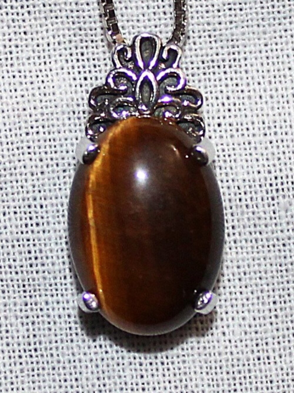 Sterling Silver Tiger Eye Necklace